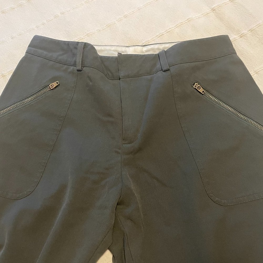 Olive Green Office Slacks with Zipper Pants - Nine West - size 2